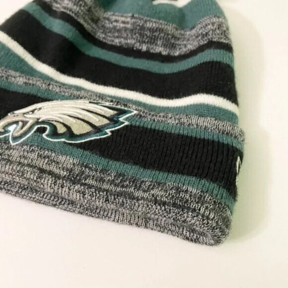 Philadelphia Eagles New Era NFL Knit Cap Beanie Pom Pom Hat - Picture 3 of 16